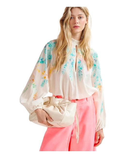 Essentiel Antwerp White Hitrus weisse bluse mit blumen