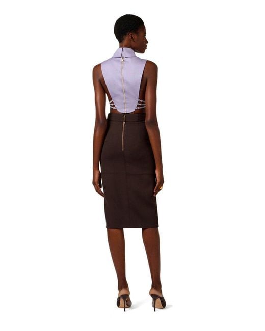 Elisabetta Franchi Brown Midi Skirt