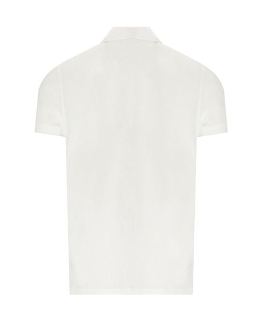 Barbour White Tartan Pique Polo Shirt for men