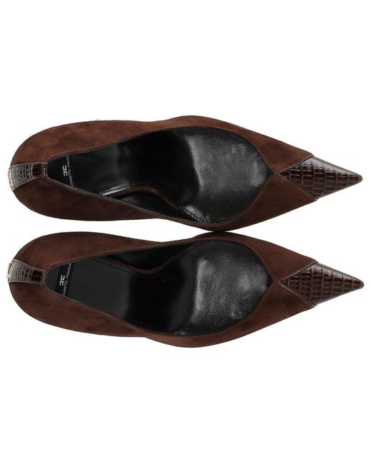 Elisabetta Franchi Brown Suede Pump