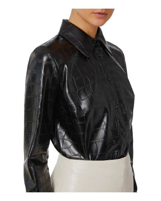 Elisabetta Franchi Black Shirt With Croco-Print