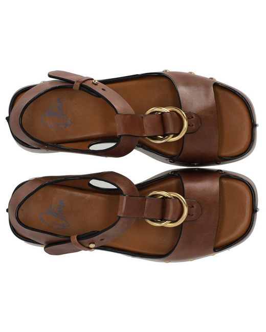 MISS OLIVIA Brown Carola Coffee Platform Sandal