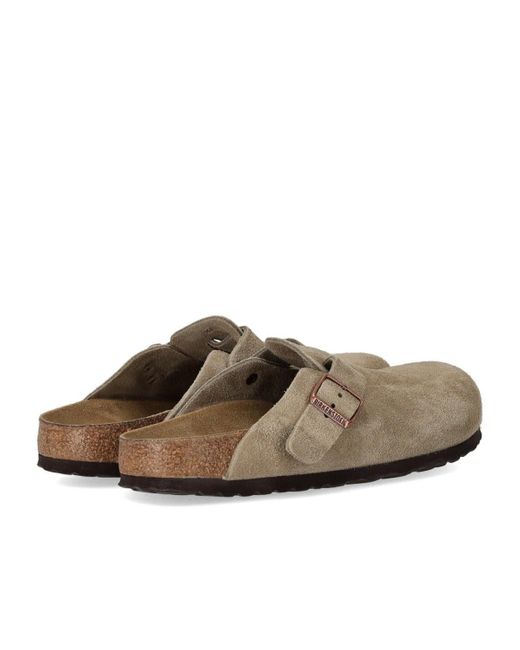 Birkenstock Boston suede taupe unisex clog in Brown für Herren