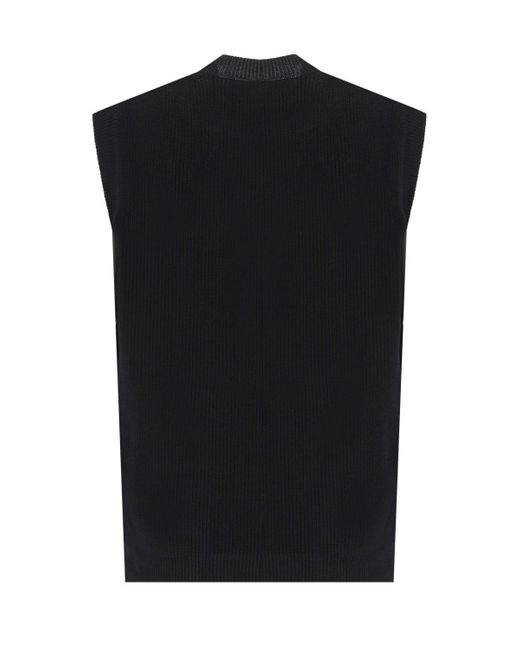 Amaranto Black Knitted Vest for men