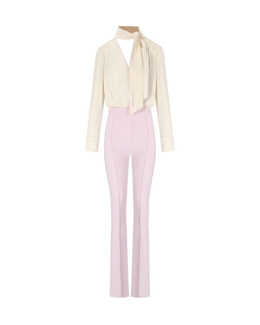 Elisabetta Franchi Pink Burro Quarzo Georgette Jumpsuit