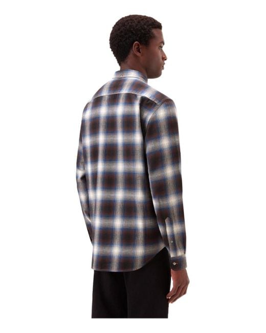 Woolrich Gray Madras Check Brown And Blue Shirt for men