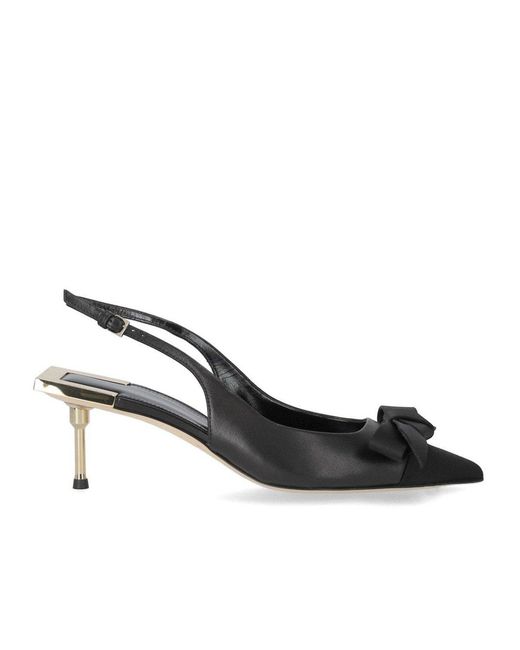 Elisabetta Franchi Black Slingback Pump With Bow