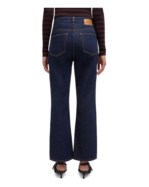 Ganni Blue Betzy Dark Cropped Bootcut Jeans
