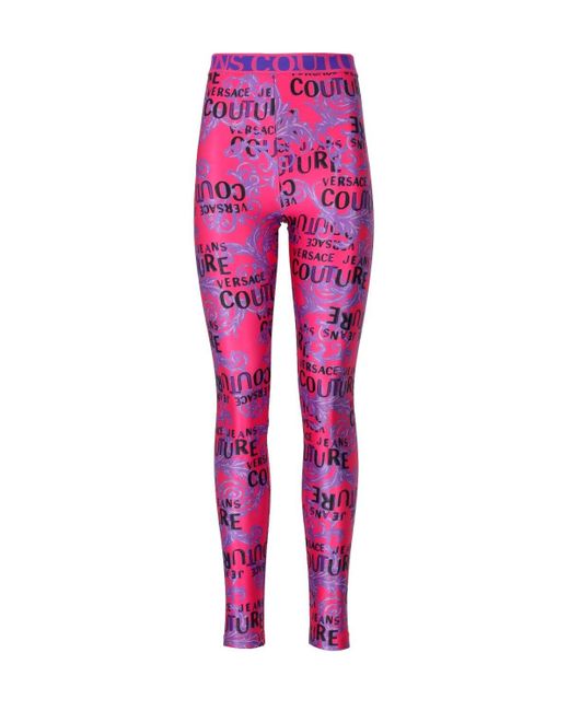 Versace Jeans Pink Logo Couture Fuchsia LEGGINGS