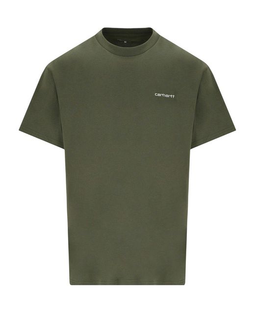 Carhartt Green Script Embroidery Leaf T-Shirt for men