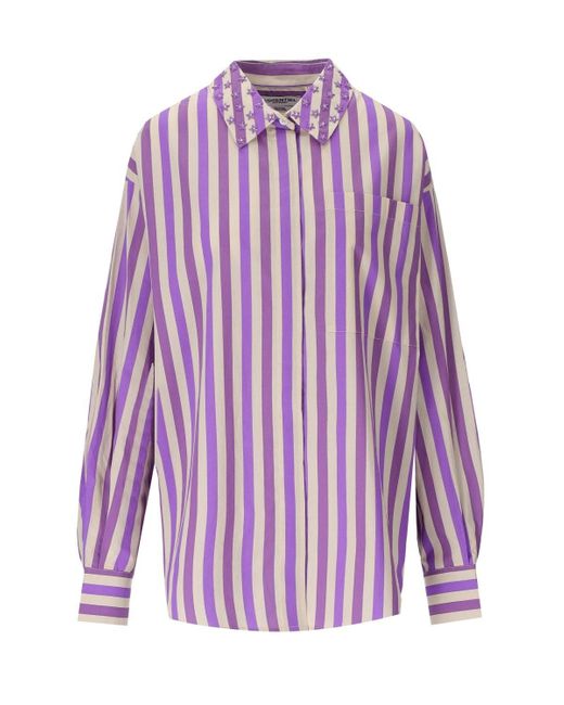 Essentiel Antwerp Purple Elijah gestreiftes hemd