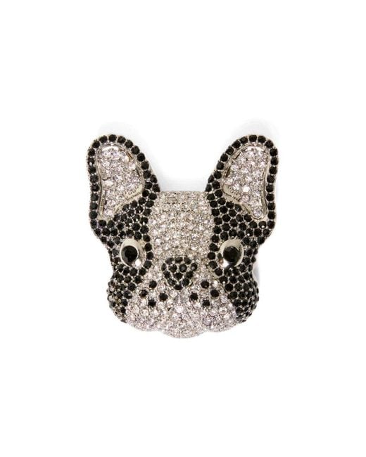 Weekend by Maxmara Black Perle Bulldog And Brooch