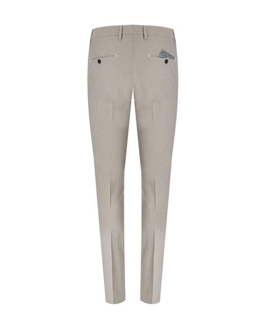 Manuel Ritz Gray Beige Striped Trousers for men