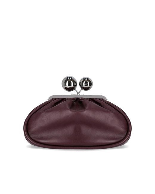 Weekend by Maxmara Brown Pasticcino Milvanew Medium Burgundy Clutch