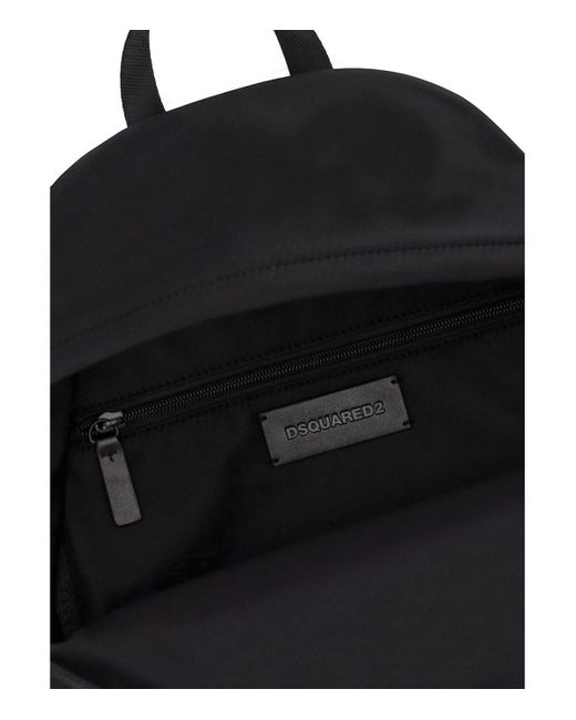 DSquared² Be Icon Black Nylon Backpack for men