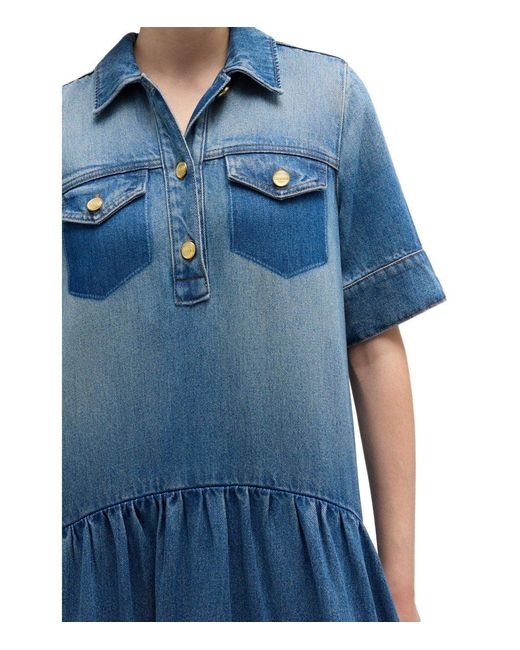 Ganni Blue Denim Shirt Dress