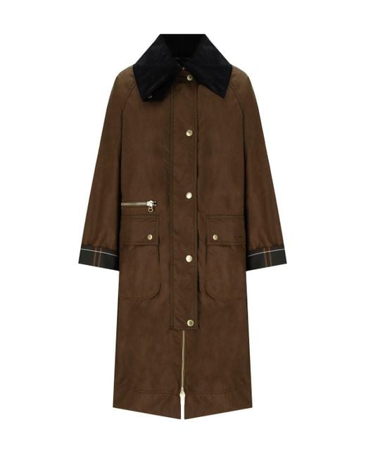 Barbour Brown Townfield Wax Long Jacket