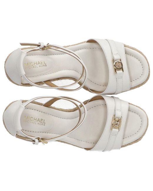 Sandale À Semelle Compensée Mandy Blanc Michael Kors en coloris Metallic