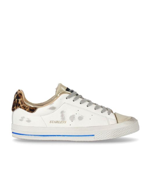 HIDNANDER Starless Low Gold Sneaker in White | Lyst UK
