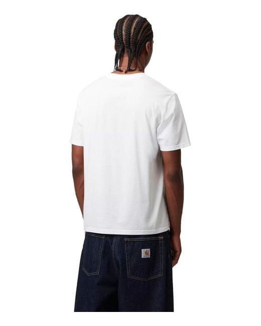 Carhartt White Pocket T-shirt Featuring Logo Label for men