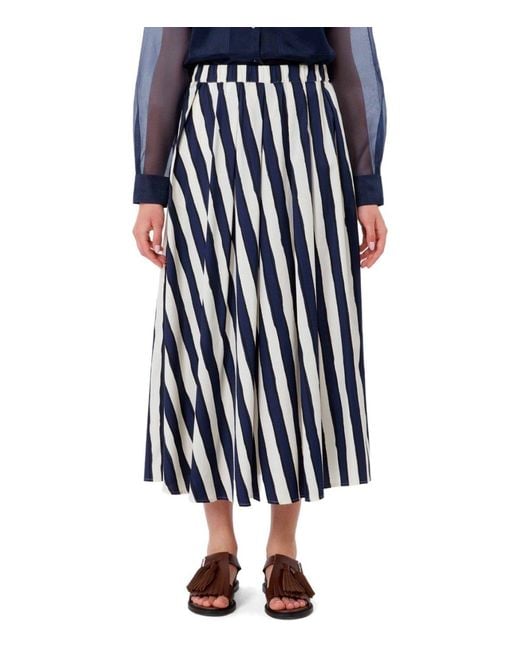 Weekend by Maxmara Blue Uomo Striped Skirt