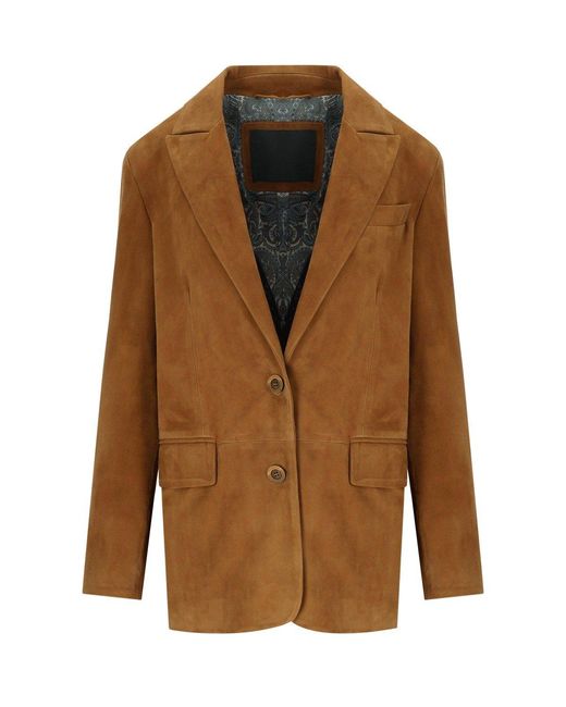Myskin Brown Camel Single-Breasted Blazer