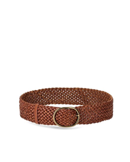 Dragon Diffusion Brown Leather Woven Handbag