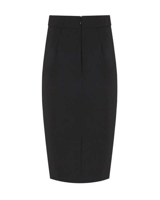 Elisabetta Franchi Black Zipped Midi Skirt