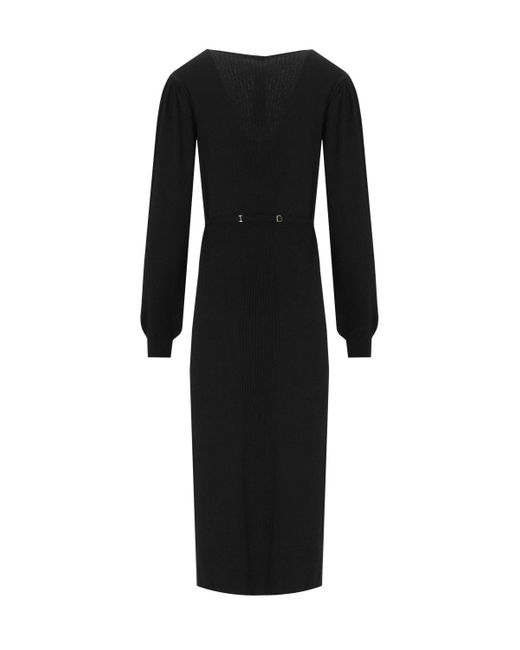 Twin Set Black Knitted Midi Dress
