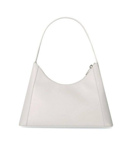 Furla White Diamante S Marshmallow Shoulder Bag