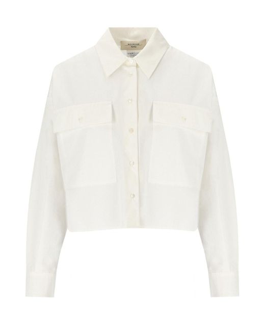 Camicia crop carter bianca di Weekend by Maxmara in White