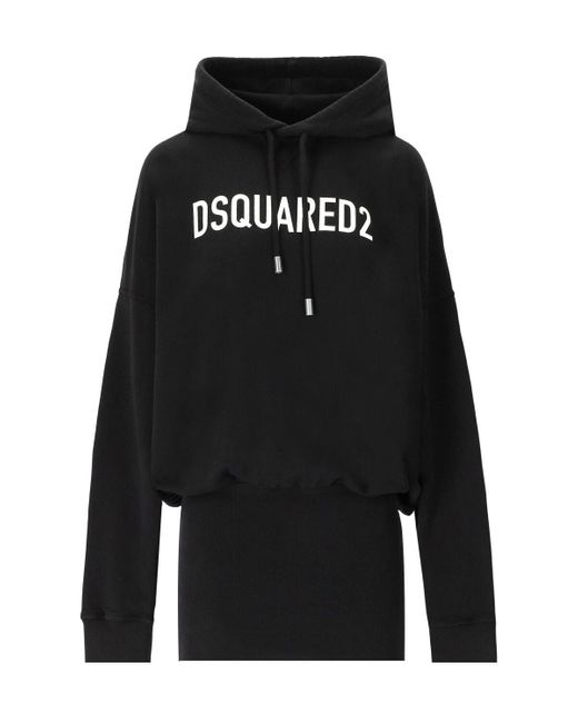DSquared² Black Hooded Dress
