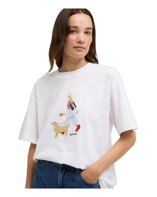Barbour White Derwent T Shirt