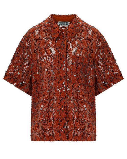 Essentiel Antwerp Red Joks Rust Shirt