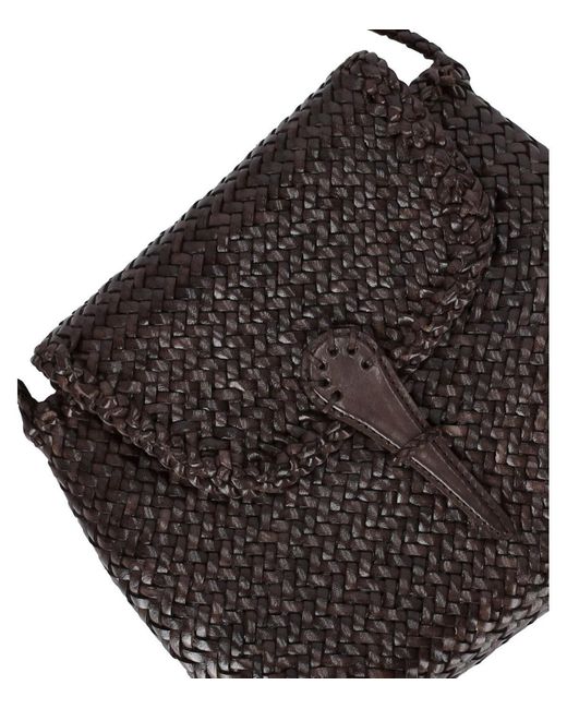 Dragon Diffusion Brown Mini City Dark Crossbody Bag