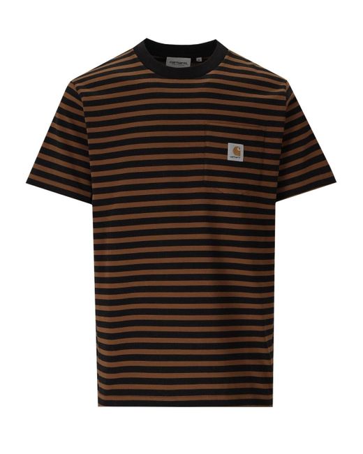 Camiseta s/s seidler pocket tabaco negro Carhartt de hombre de color Brown