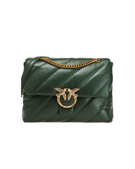 Pinko Love Big Puff Maxi Quilt Crossbody Bag in Green Lyst