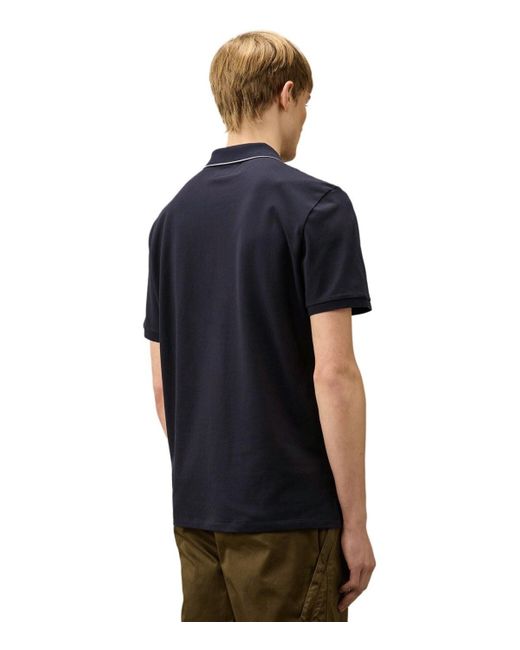 Polo stretch piquet total eclipse C P Company de hombre de color Blue
