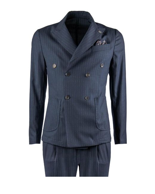 Bob Blue Beige Pinstripe Suit for men