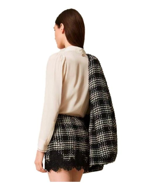 Twinset Black And Check Skirt