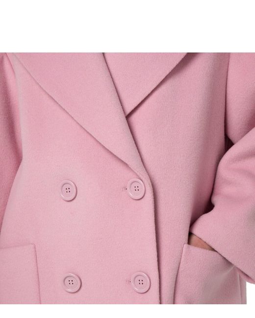 Abrigo de doble botonadura Elisabetta Franchi de color Pink