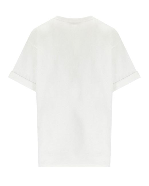 T-shirt con logo gesso di Elisabetta Franchi in White
