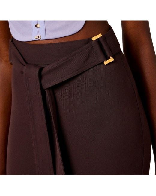 Elisabetta Franchi Brown Midi Skirt