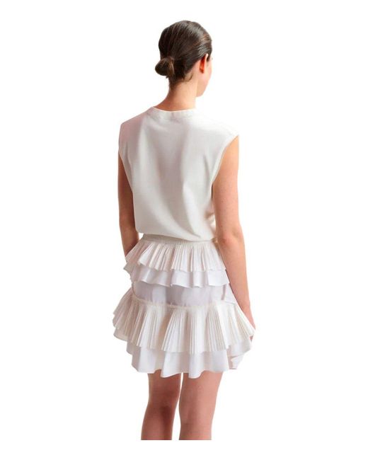 Essentiel Antwerp White Hupaul Mini Skirt