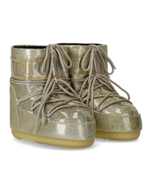 Moon Boot Green Icon Low Glitter Snow Boot