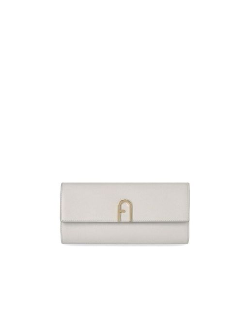 Furla Flow Mini Marshmallow Clutch Bag in het White