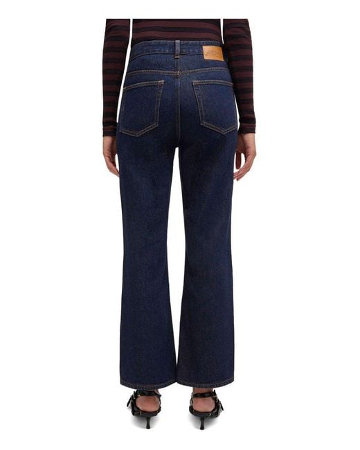 Ganni Blue Betzy Dark Cropped Bootcut Jeans