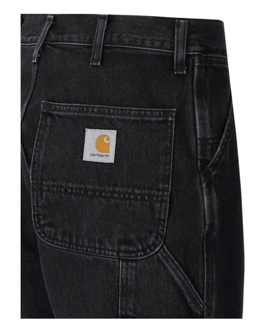 Carhartt Single Knee Stone Washed Black Jeans for men