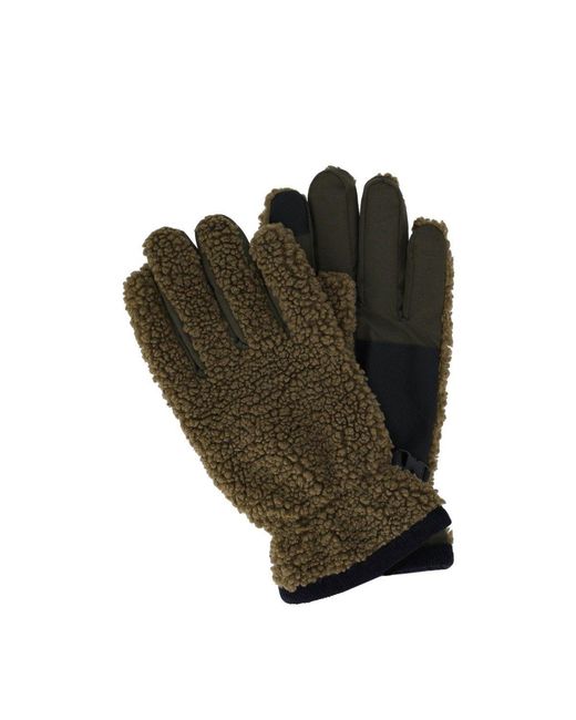 Barbour Green Filed Fleece Sage Gloves for men