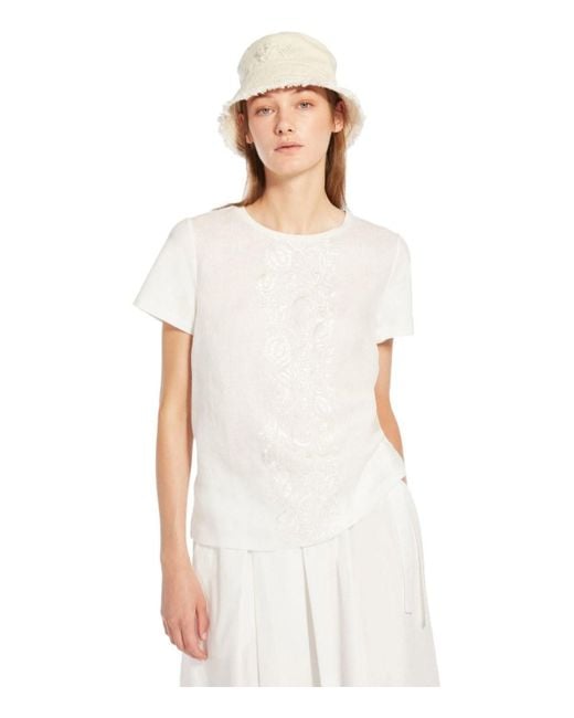 T-shirt magno bianca di Weekend by Maxmara in White